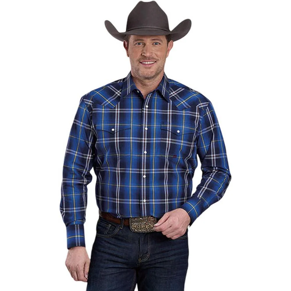 Roper - Mens Long Sleeve Shirt Amarillo Evergreen Western
