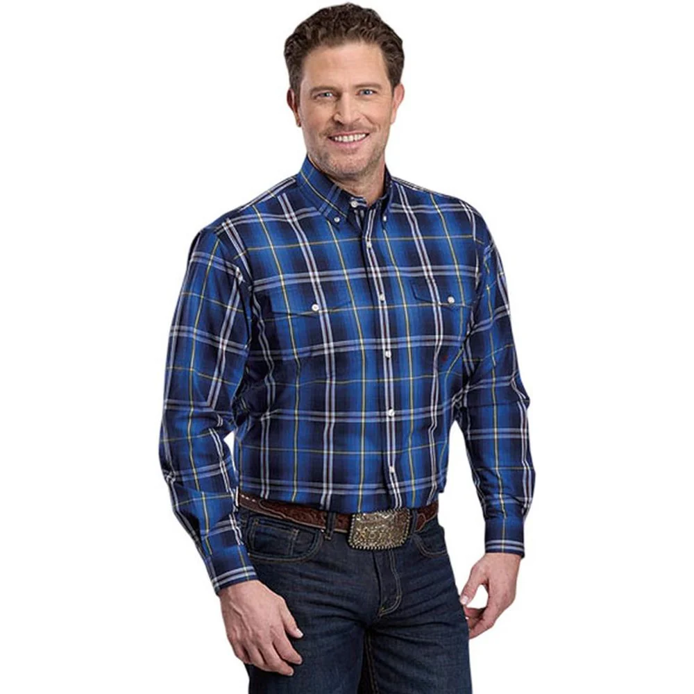 Roper - Mens Long Sleeve Shirt Amarillo Evergreen Western