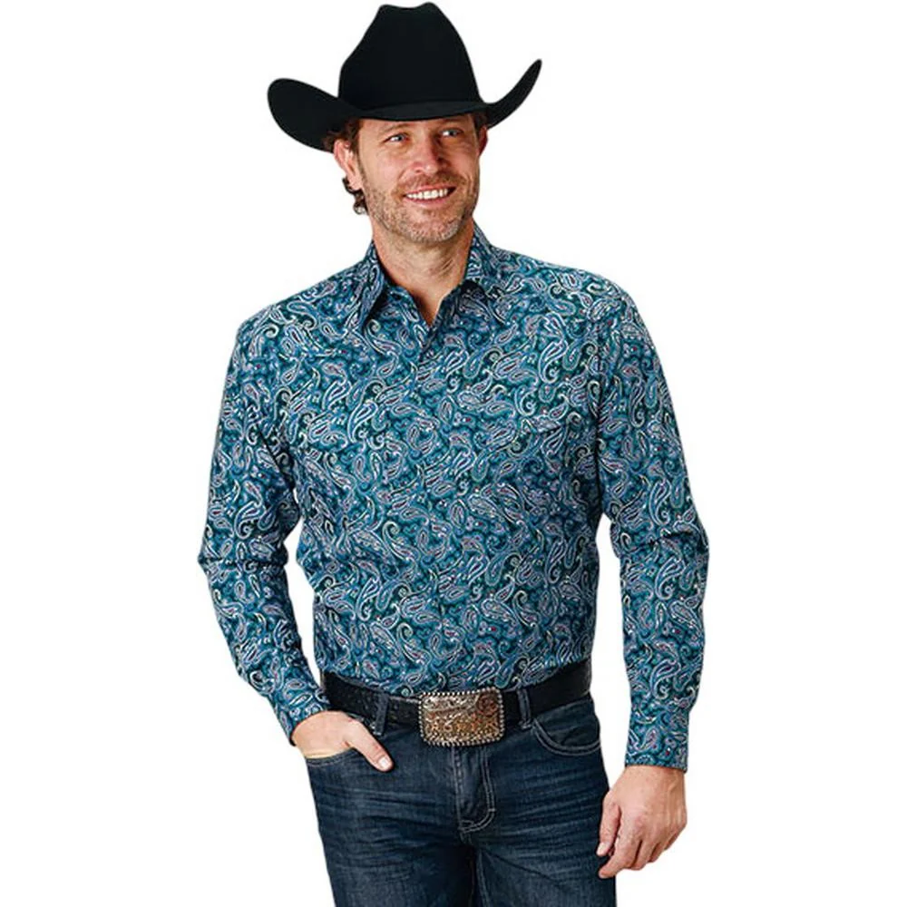 Roper - Mens Long Sleeve Shirt Amarillo Forest Western - Image 2