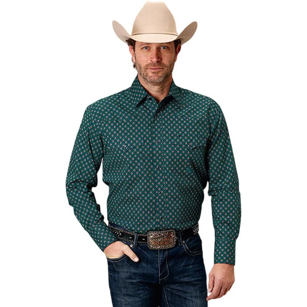 Roper - Mens Long Sleeve Shirt Amarillo Forest Western - Image 2