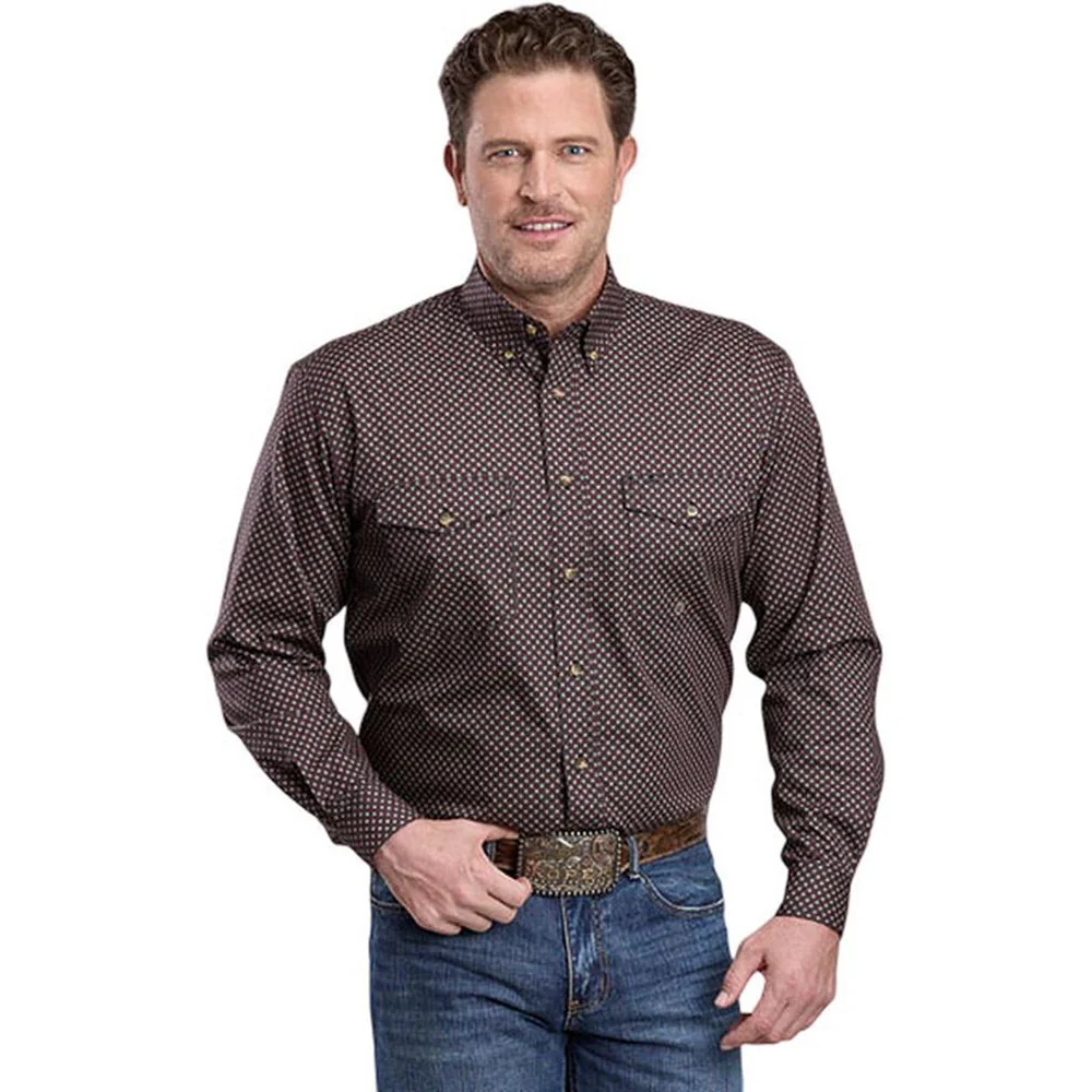 Roper - Mens Long Sleeve Shirt Amarillo Garnet Western