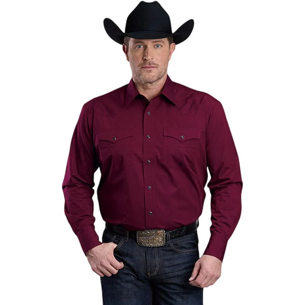 Roper - Mens Long Sleeve Shirt Amarillo Garnet Western