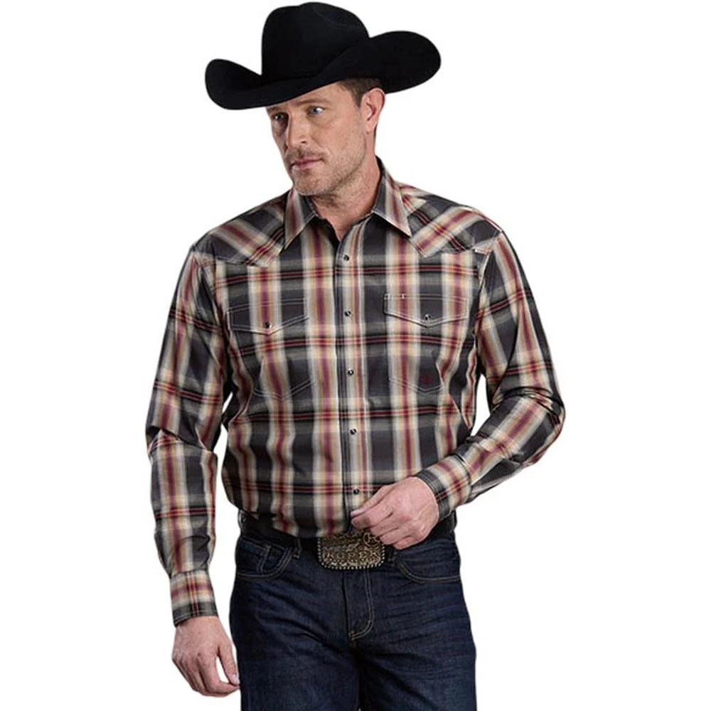 Roper - Mens Long Sleeve Shirt Amarillo Garnet Western - Image 2