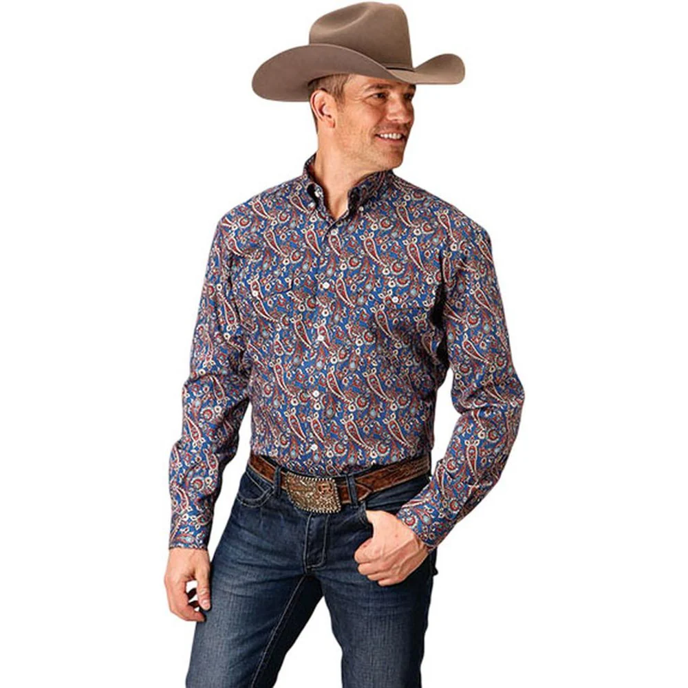 Roper - Mens Long Sleeve Shirt Amarillo Independence Western - Image 2