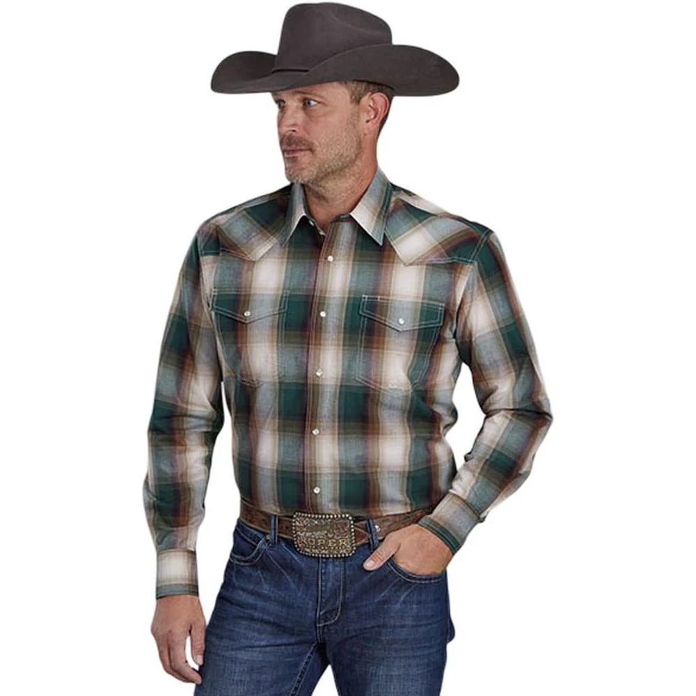Roper - Mens Long Sleeve Shirt Amarillo Oak Forest Western - Image 2