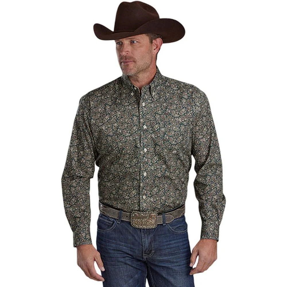 Roper - Mens Long Sleeve Shirt Amarillo Oak Forest Western