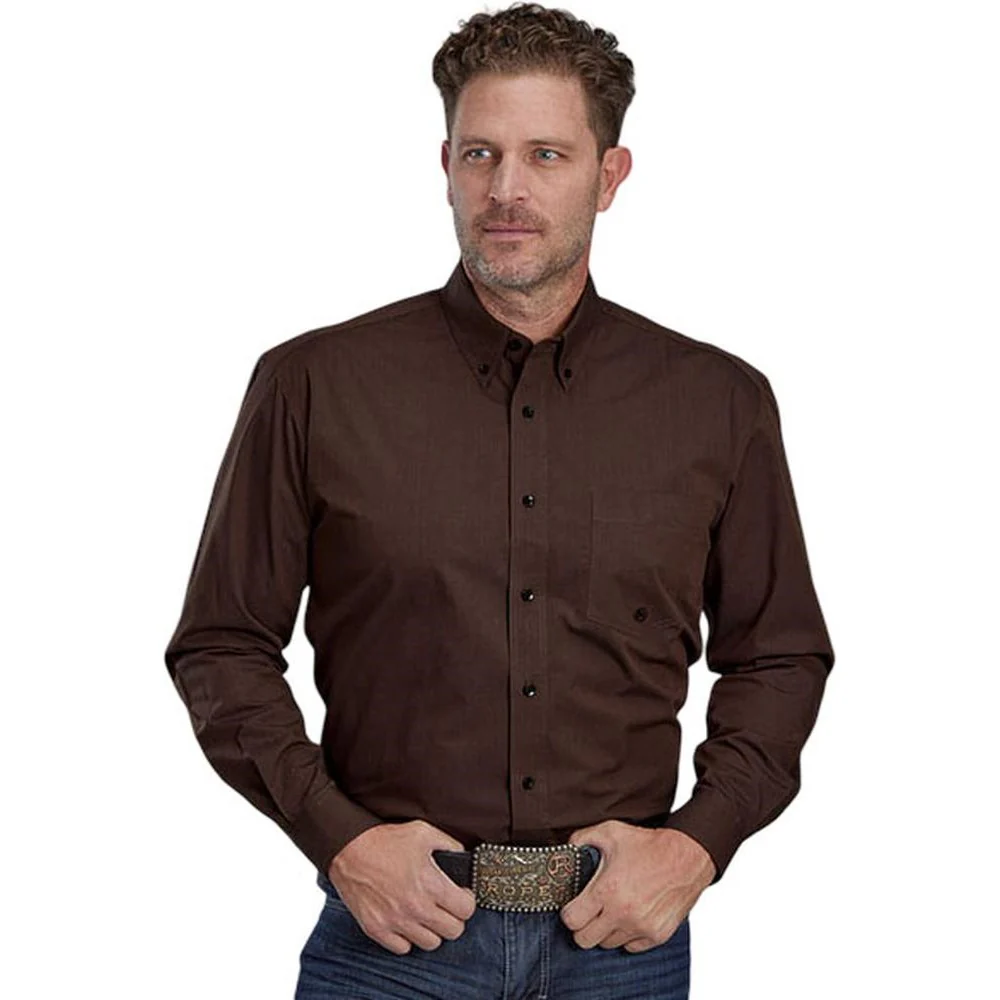 Roper - Mens Long Sleeve Shirt Amarillo Oak Forest Western