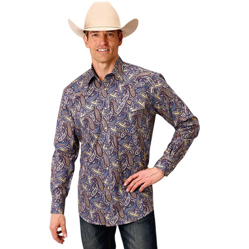 Roper - Mens Long Sleeve Shirt Amarillo Plum Ridge Western - Image 2