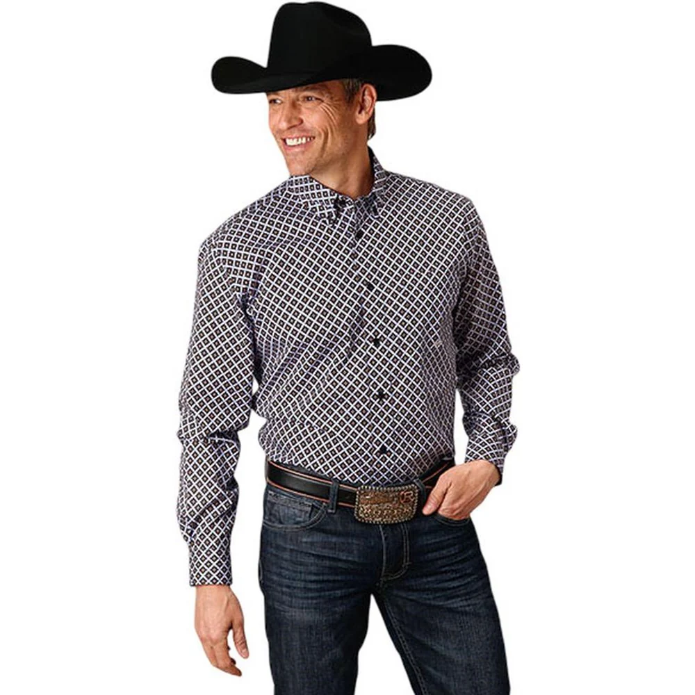 Roper - Mens Long Sleeve Shirt Amarillo Plum Ridge Western - Image 2