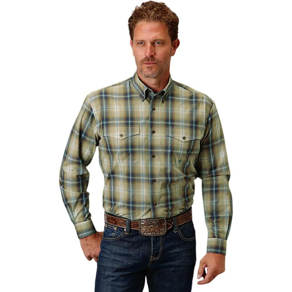 Roper - Mens Long Sleeve Shirt Amarillo Plum Ridge Western
