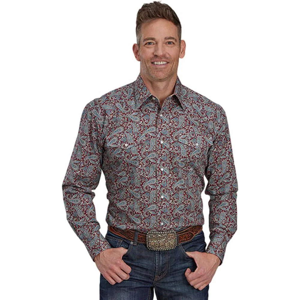 Roper - Mens Long Sleeve Shirt Amarillo Route 66 Western