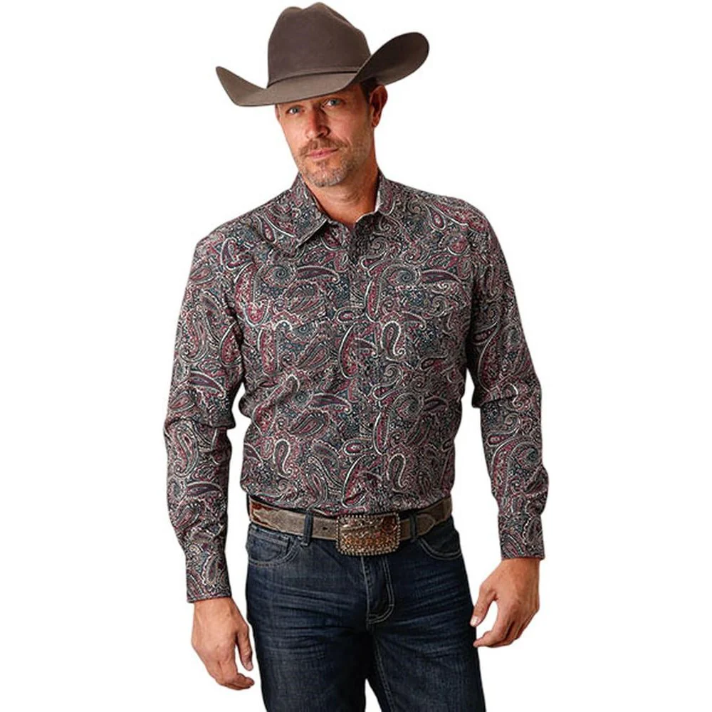 Roper - Mens Long Sleeve Shirt Amarillo Ruby Falls Western - Image 2