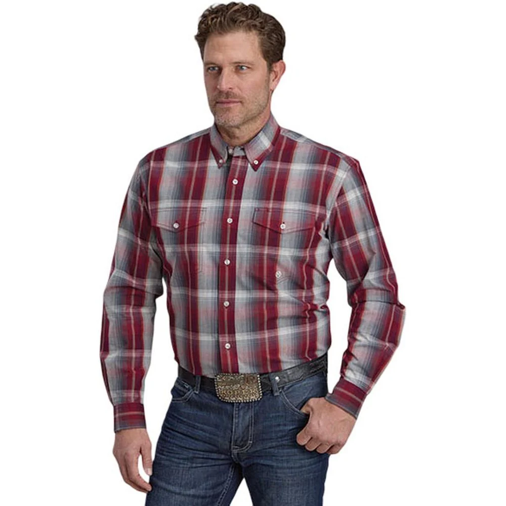 Roper - Mens Long Sleeve Shirt Amarillo Sangria Western