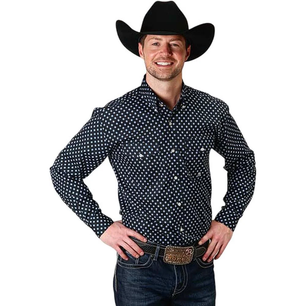 Roper - Mens Long Sleeve Shirt Amarillo Starry Night Western