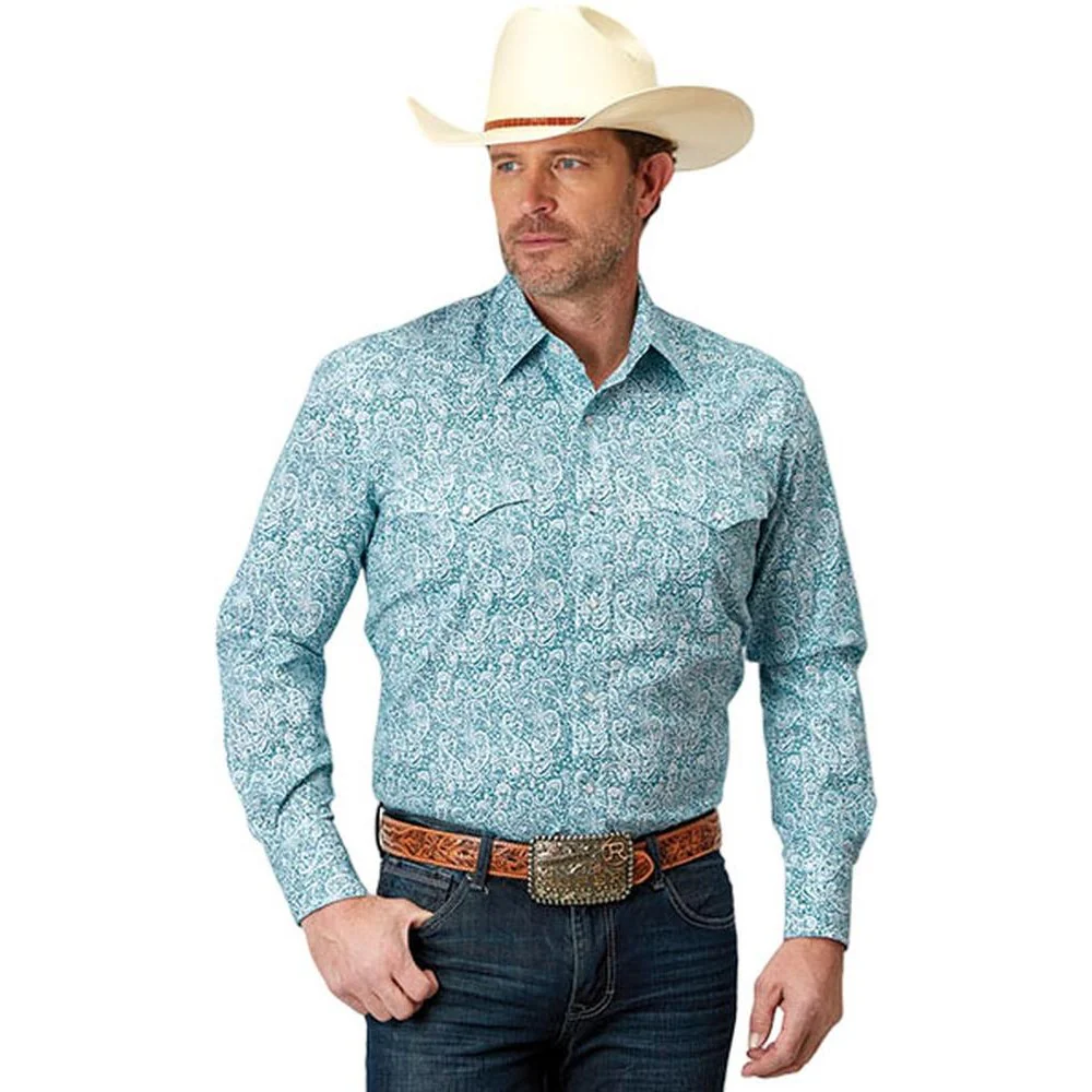 Roper - Mens Long Sleeve Shirt Amarillo Stretch Western - Image 2