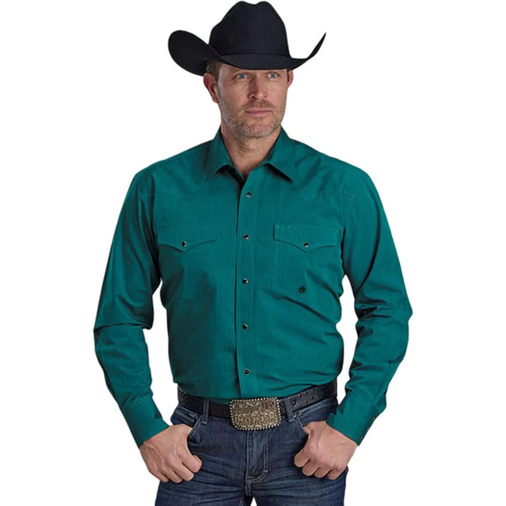 Roper - Mens Long Sleeve Shirt Amarillo Taos Turquoise Western - Image 2