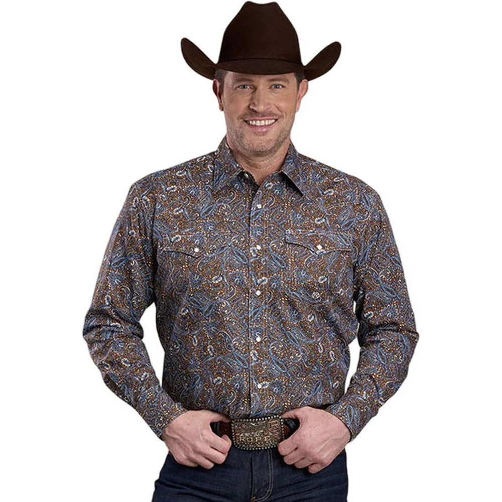 Roper - Mens Long Sleeve Shirt Amarillo Winter Sky Western - Image 2