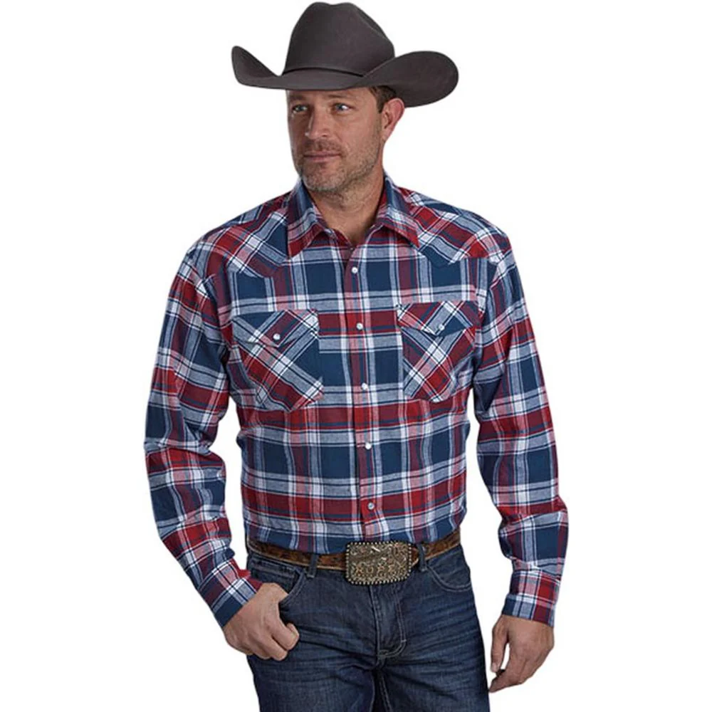 Roper - Mens Long Sleeve Shirt Flannel Unlined Western Snap - Image 2