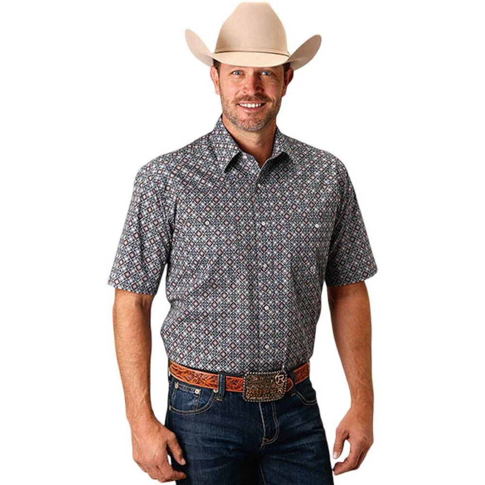 Roper - Mens Short Sleeve Shirt Amarillo Copper Spring Western - Image 2
