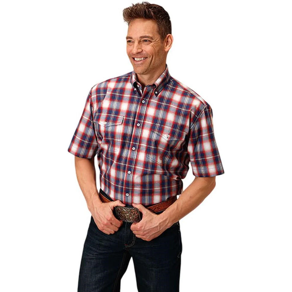 Roper - Mens Short Sleeve Shirt Amarillo Independence Western