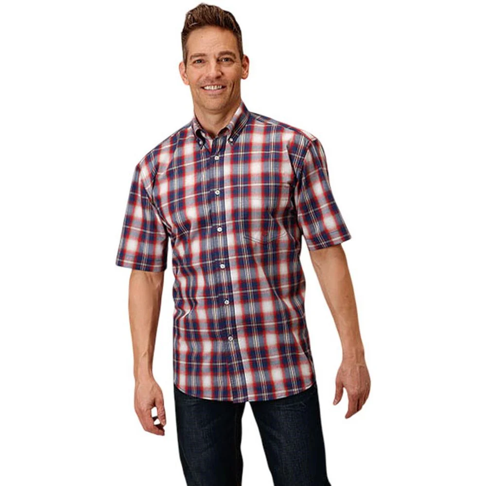 Roper - Mens Short Sleeve Shirt Amarillo Independence Western