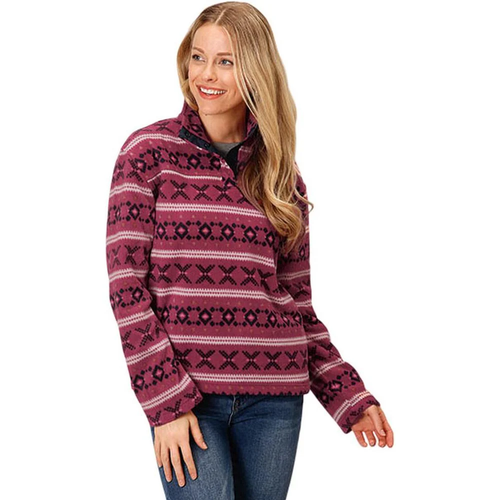 Roper - Womens Active Top Micro Fleece Pullover Printed - Image 2
