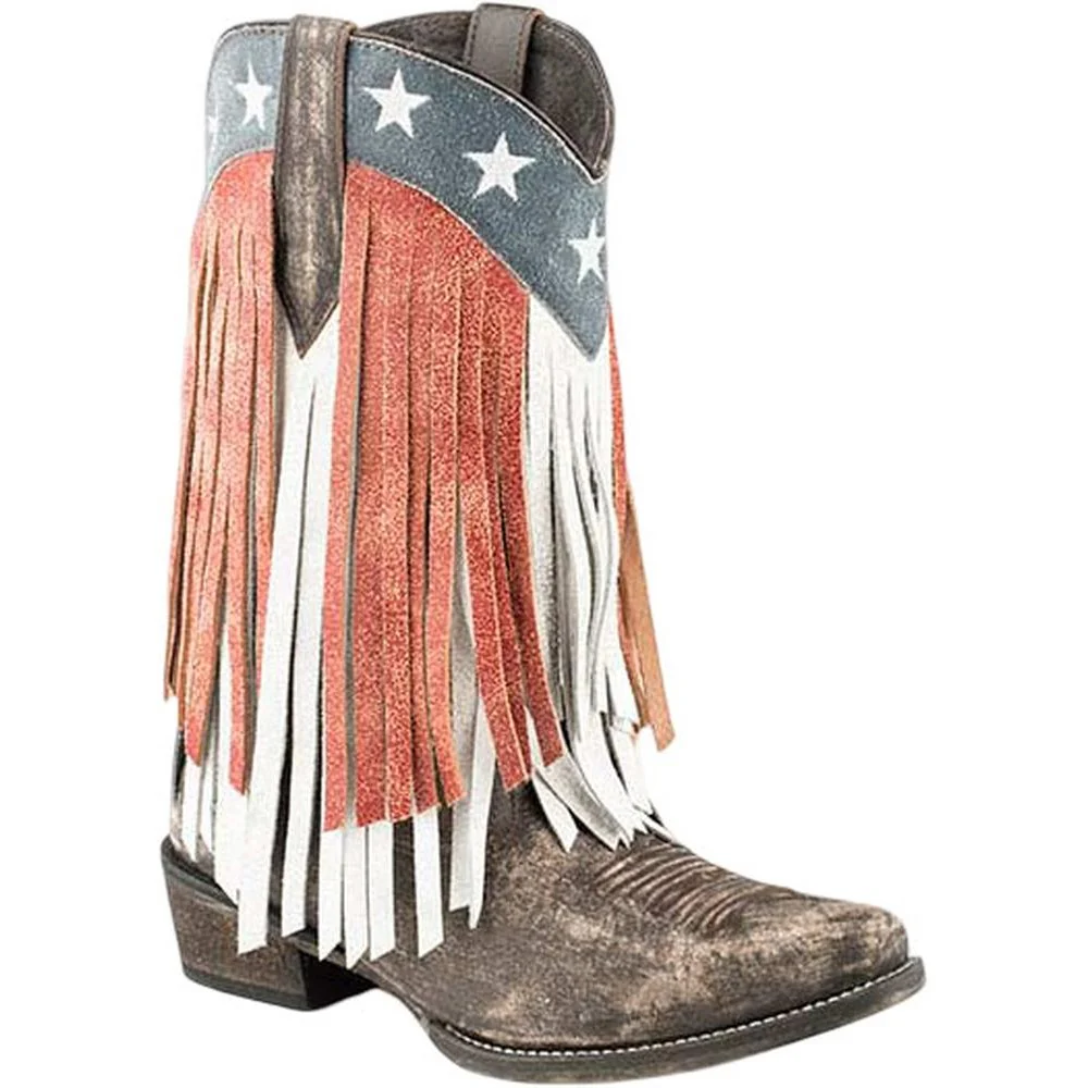 Roper - Womens American Beauty Fringe Western Boot