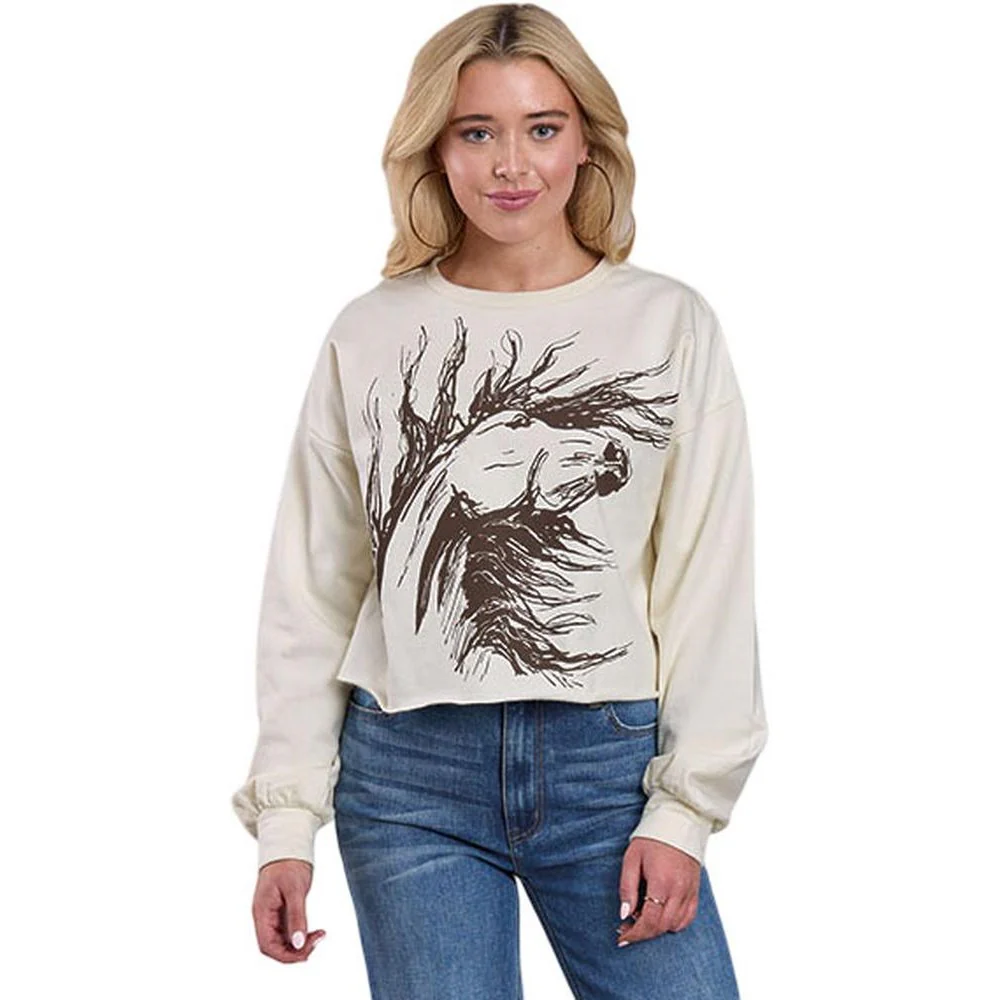 Roper - Womens Fall I Five Star Cotton Fleece Long Sleeve Sweatshirt - Image 2