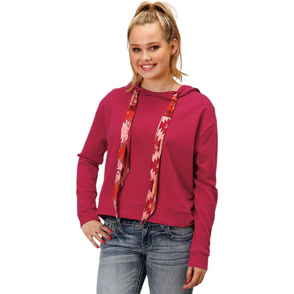 Roper - Womens Fall I Five Star Dark Berry French Terry Pullover Hoodie Outerwear - Image 2