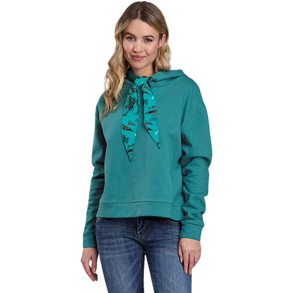 Roper - Womens Fall III Five Star Teal Cotton Fleece Hoodie Outerwear - Image 2
