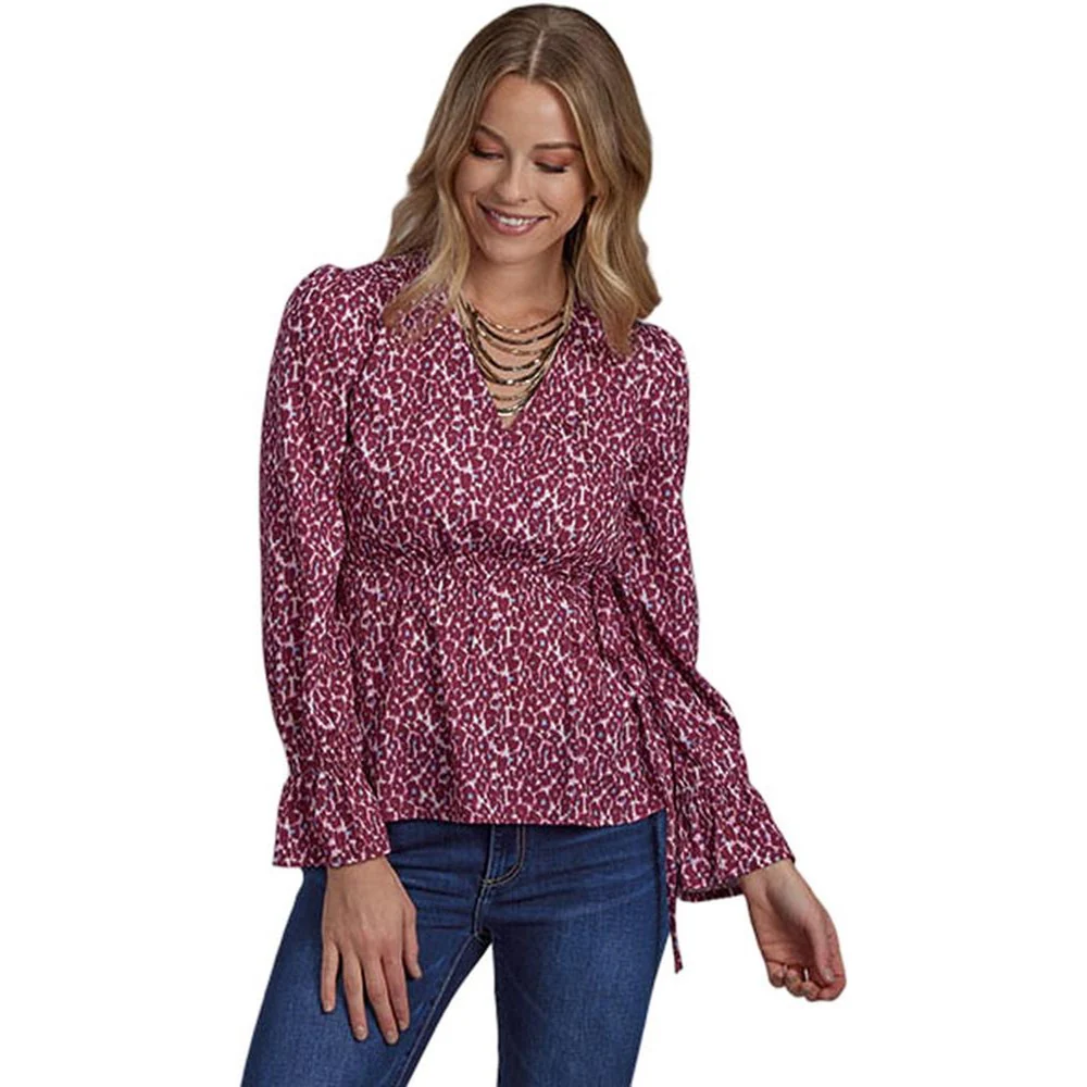 Roper - Womens Faux Wrap Front Blouse - Image 2