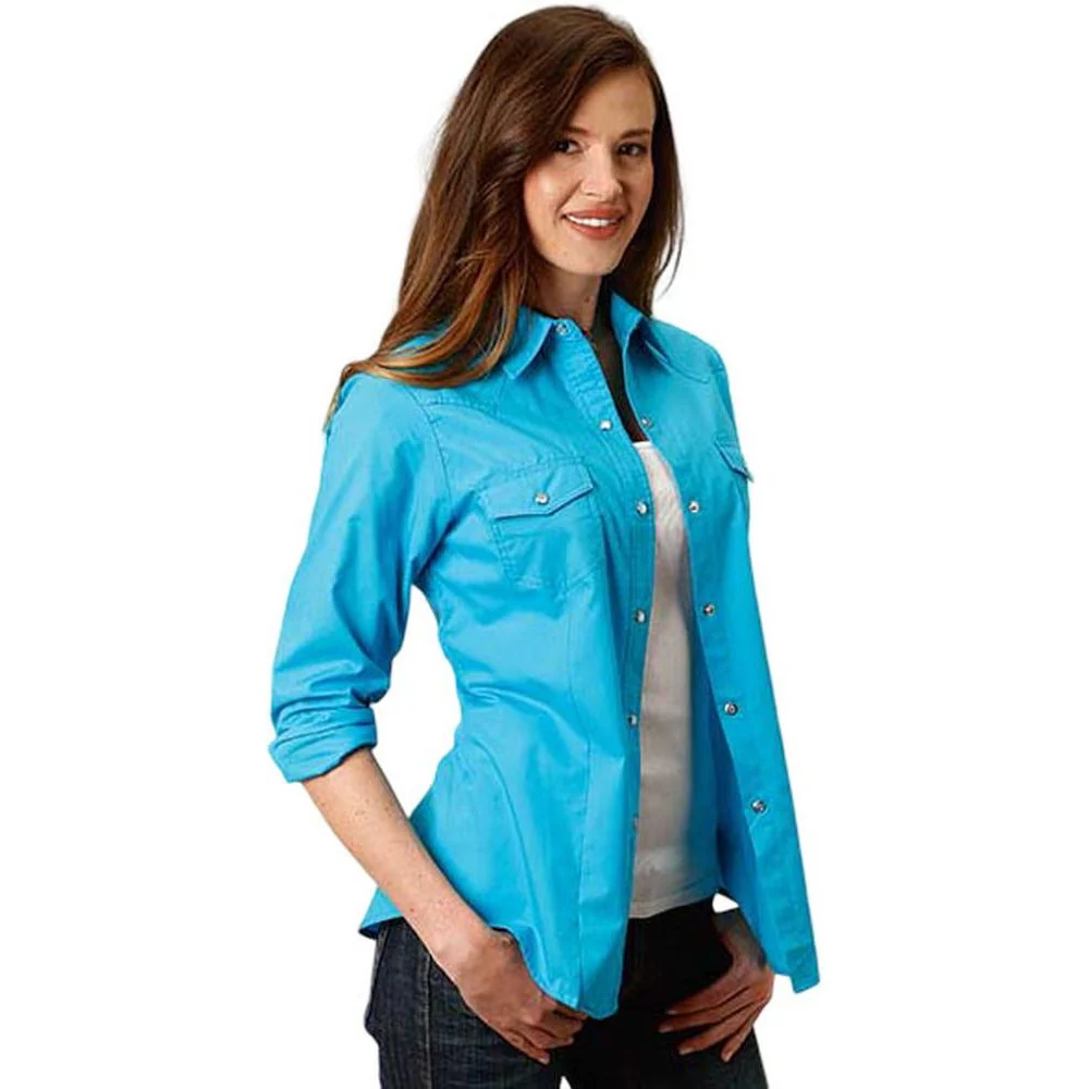 Roper - Womens In-Stock Solid Long Sleeve Western Shirt - Image 2