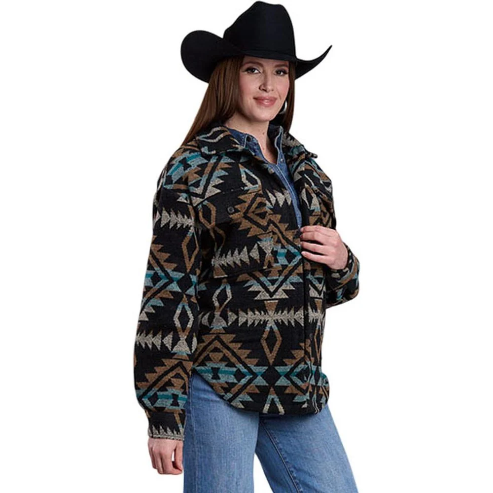 Roper - Womens Jacket Aztec Woven Shirt Button Front
