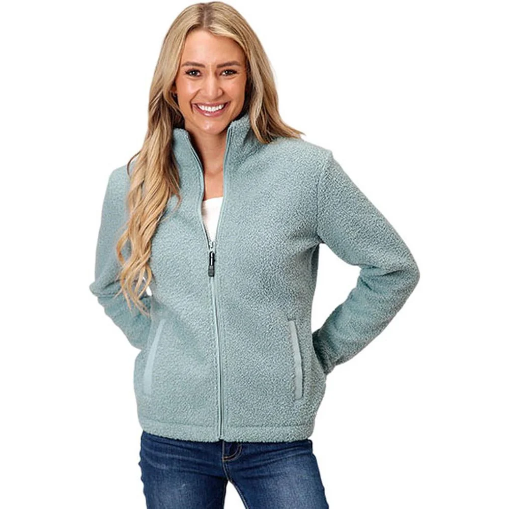 Roper - Womens Jacket Faux Baby Lamb Fur Fleece Lined Zip Front - Image 2