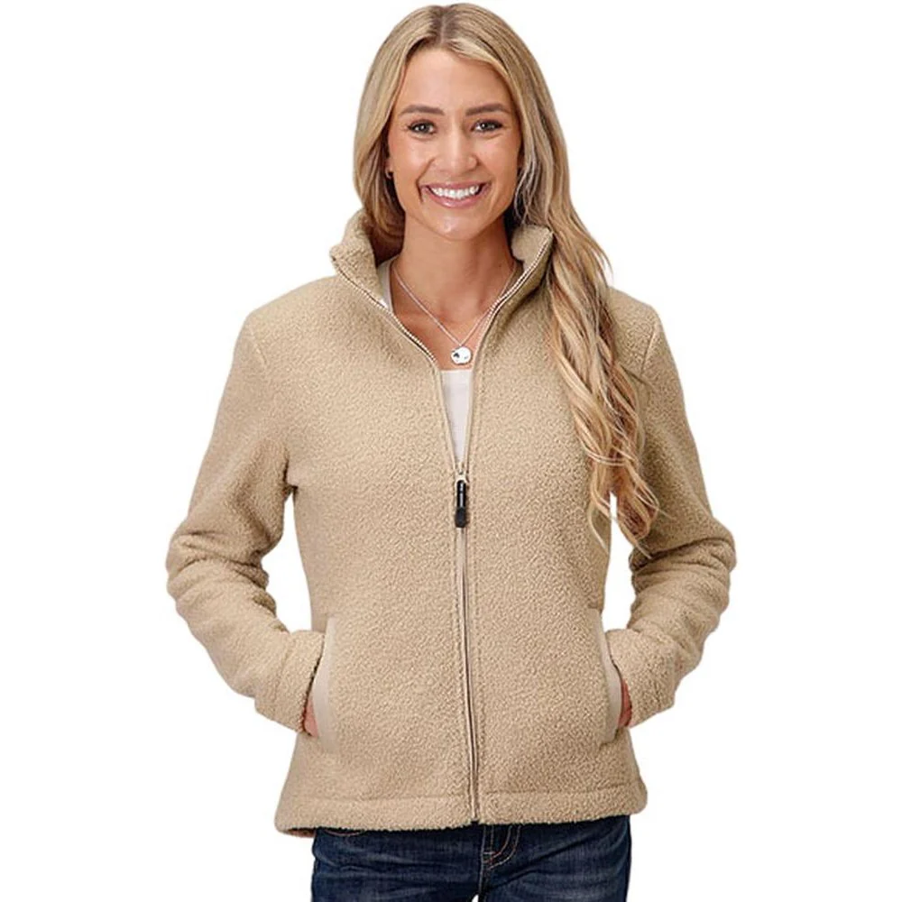Roper - Womens Jacket Faux Baby Lamb Fur Fleece Lined Zip Front - Image 2