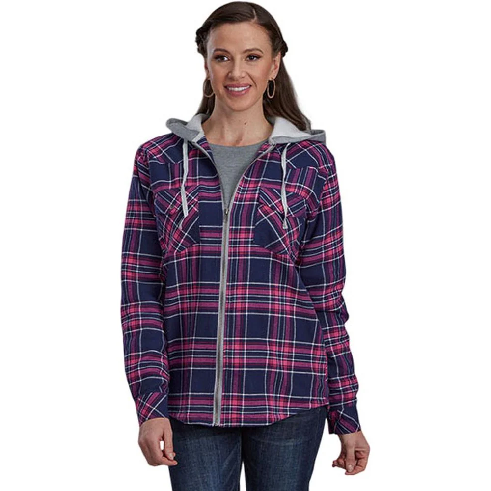 Roper - Womens Jacket Flannel Shirt Hooded Thermal Lined Zip Front - Image 2