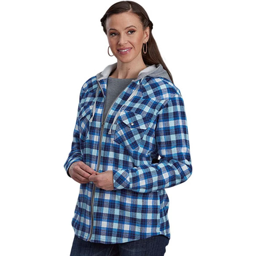 Roper - Womens Jacket Flannel Shirt Hooded Thermal Lined Zip Front - Image 2