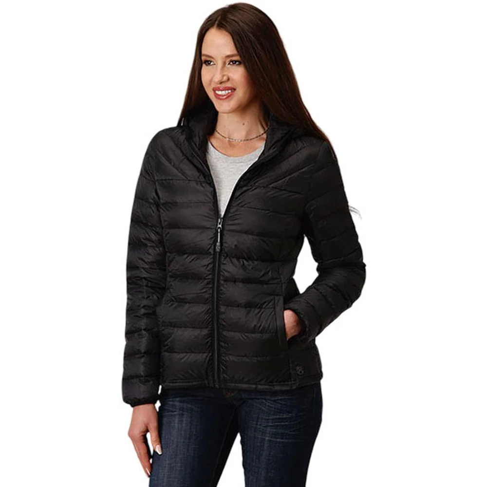Roper - Womens Jacket Lightweight Parachute Nylon Down Filled Quilted Hooded - Image 2