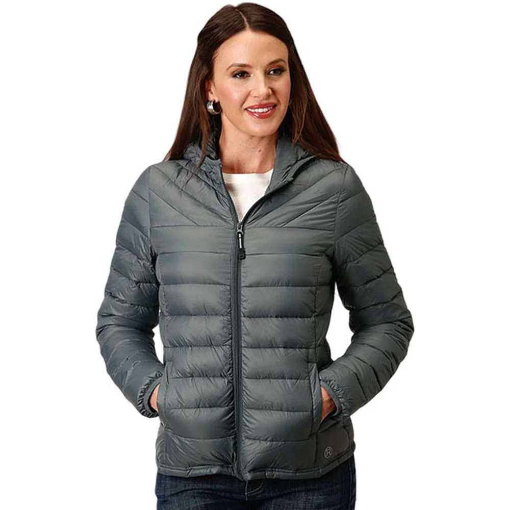 Roper - Womens Jacket Lightweight Parachute Nylon Down Filled Quilted Hooded - Image 2