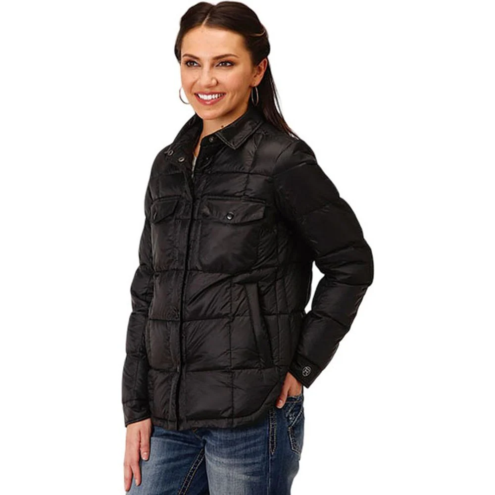 Roper - Womens Jacket Lightweight Parachute Nylon Down Filled Quilted Shirt Style