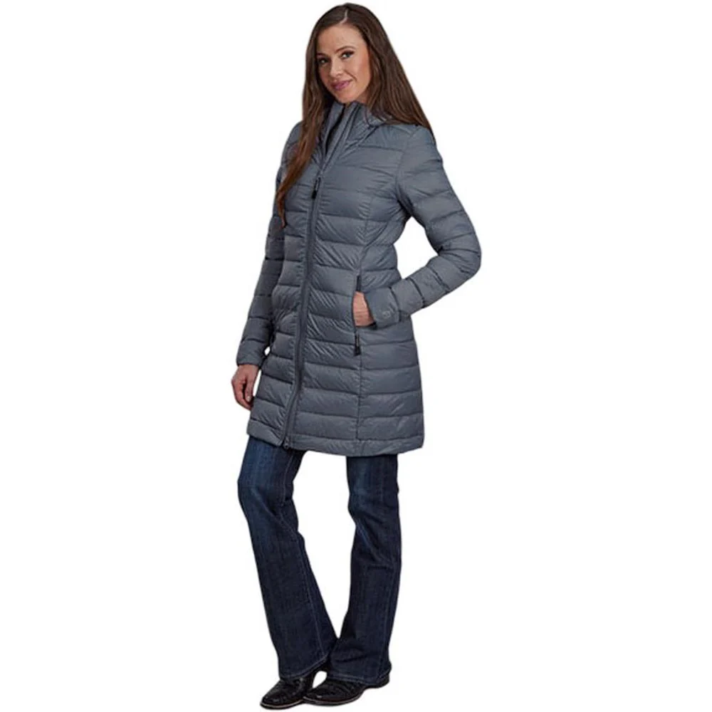 Roper - Womens Jacket Long Length Lightweight Parachute Nylon Down Filled Quilted - Image 2