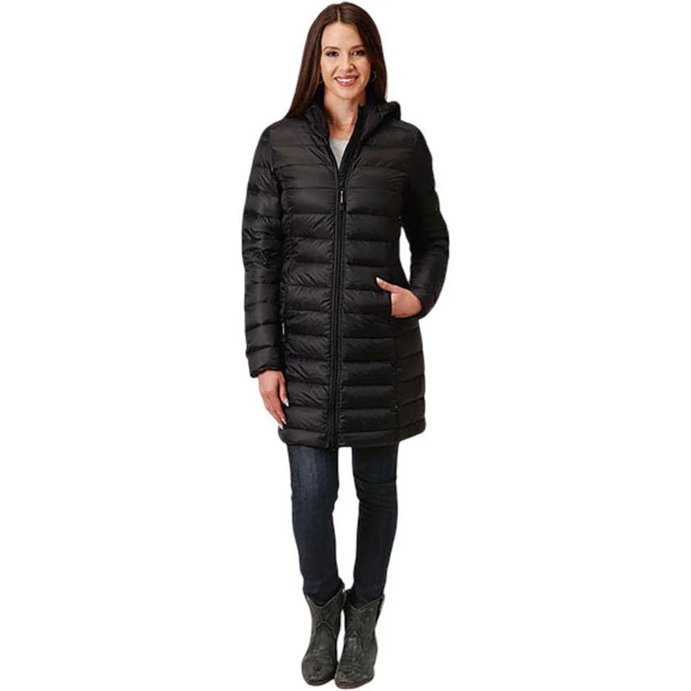 Roper - Womens Jacket Long Length Lightweight Parachute Nylon Down Filled Quilted - Image 2