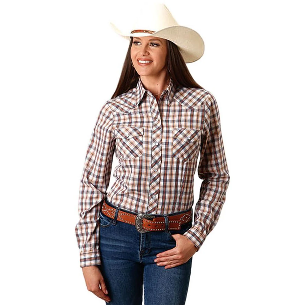 Roper - Womens Karman Classics Plaid Long Sleeve Western Shirt - Image 2