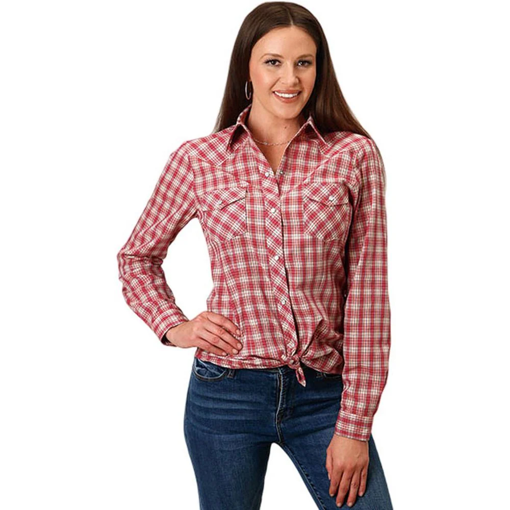 Roper - Womens Karman Classics Plaid Long Sleeve Western Shirt - Image 2