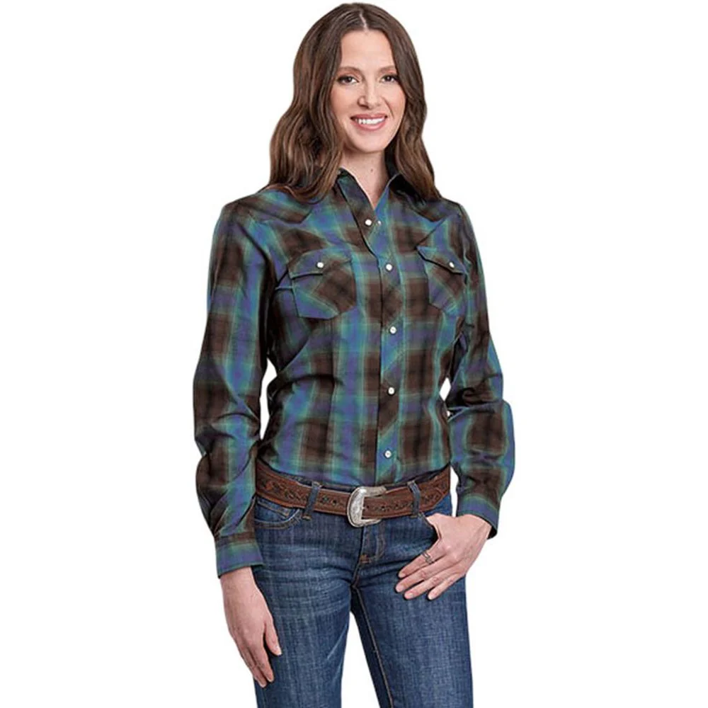 Roper - Womens Karman Classics Plaid Long Sleeve Western Shirt - Image 2