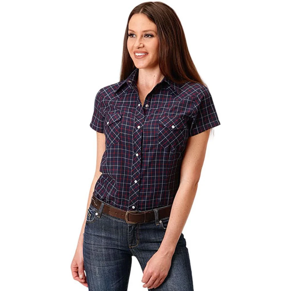 Roper - Womens Karman Classics Plaid Short Sleeve Western Shirt - Image 2