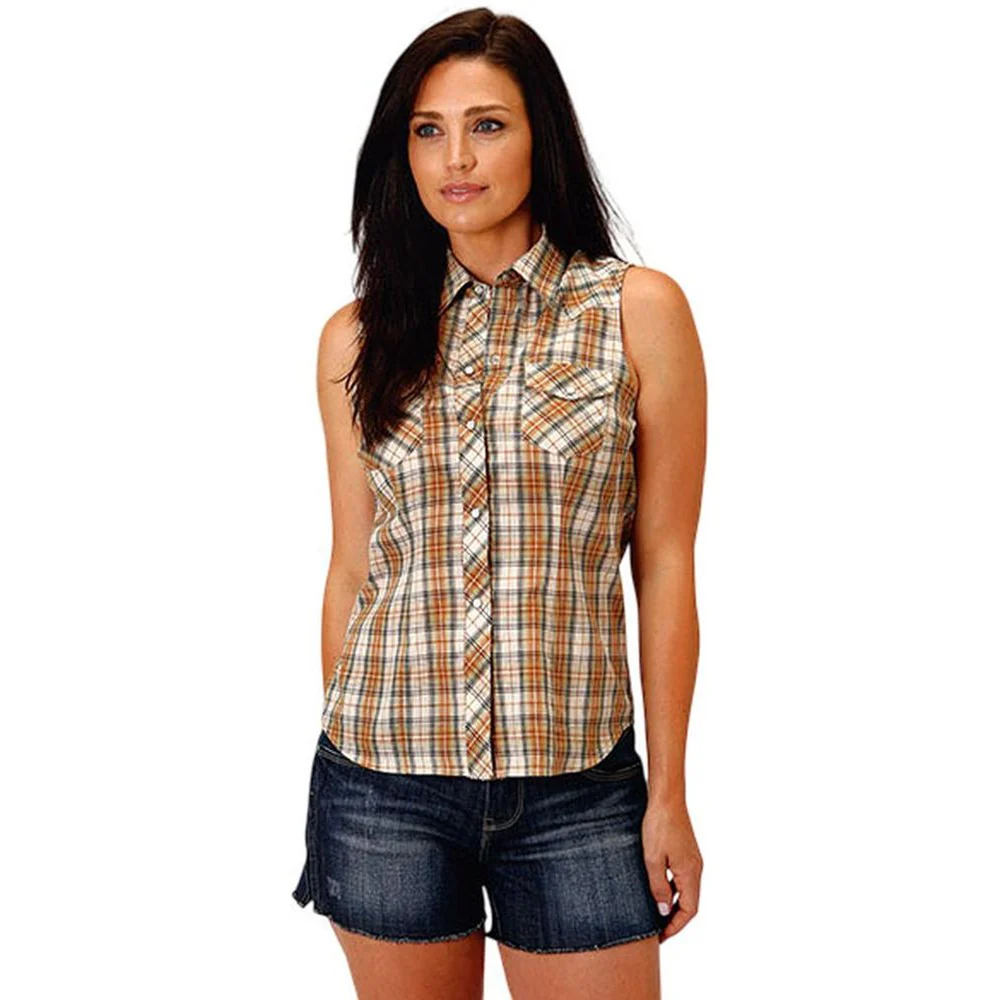 Roper - Womens Karman Classics Plaid Sleeveless Western Shirt