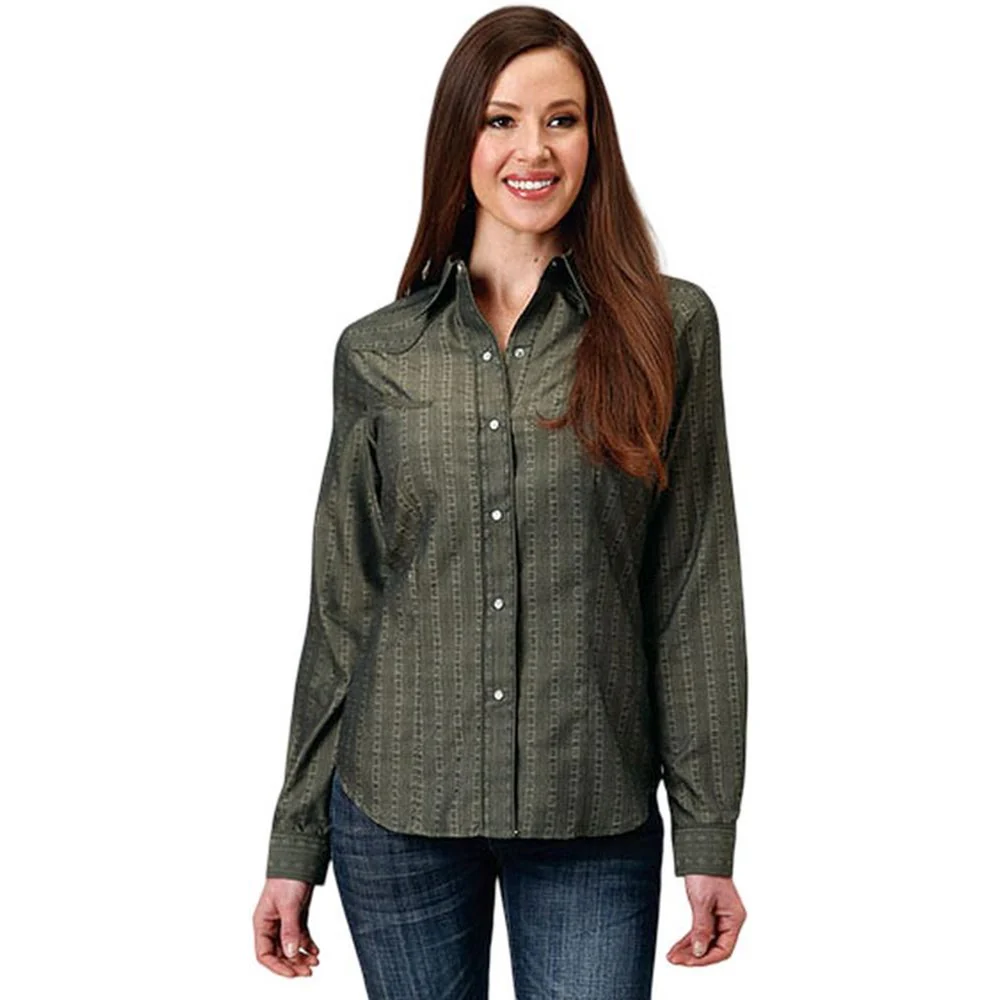 Roper - Womens Karman Special Styles Floral Stripe Long Sleeve Western Shirt - Image 2