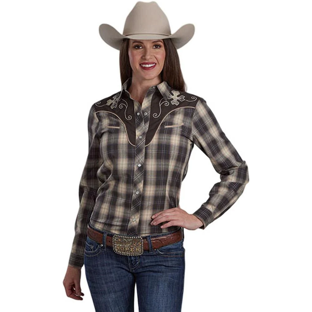 Roper - Womens Karman Special Styles Plaid Long Sleeve Western Shirt