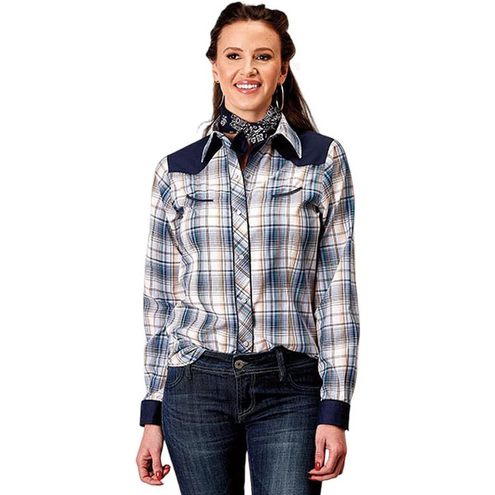 Roper - Womens Karman Special Styles Plaid Long Sleeve Western Shirt - Image 2
